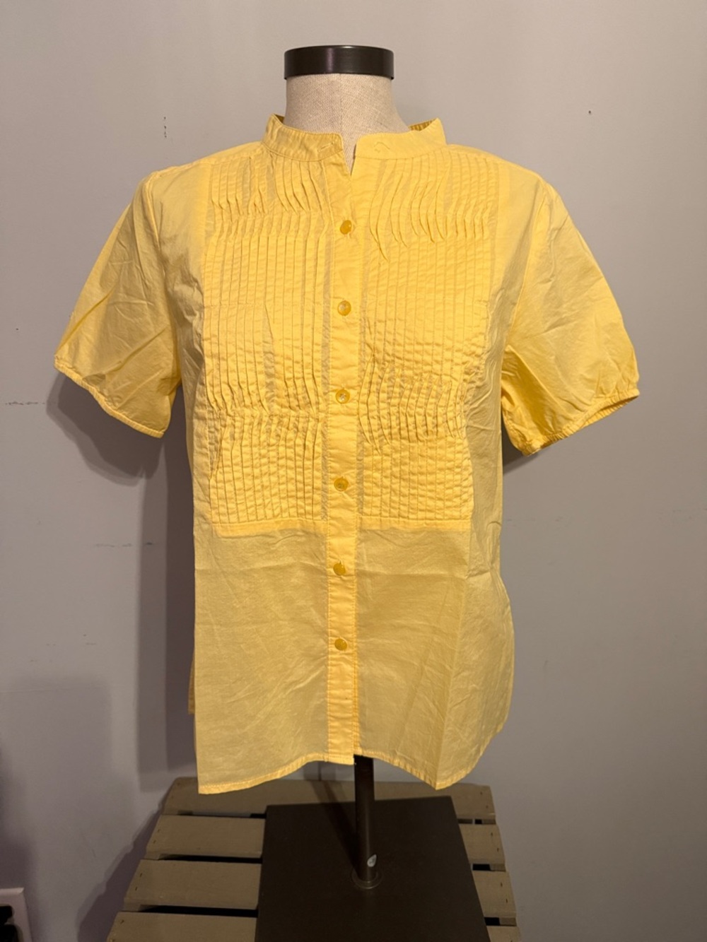 Dialogue Sunlit Yellow Pleated Blouse